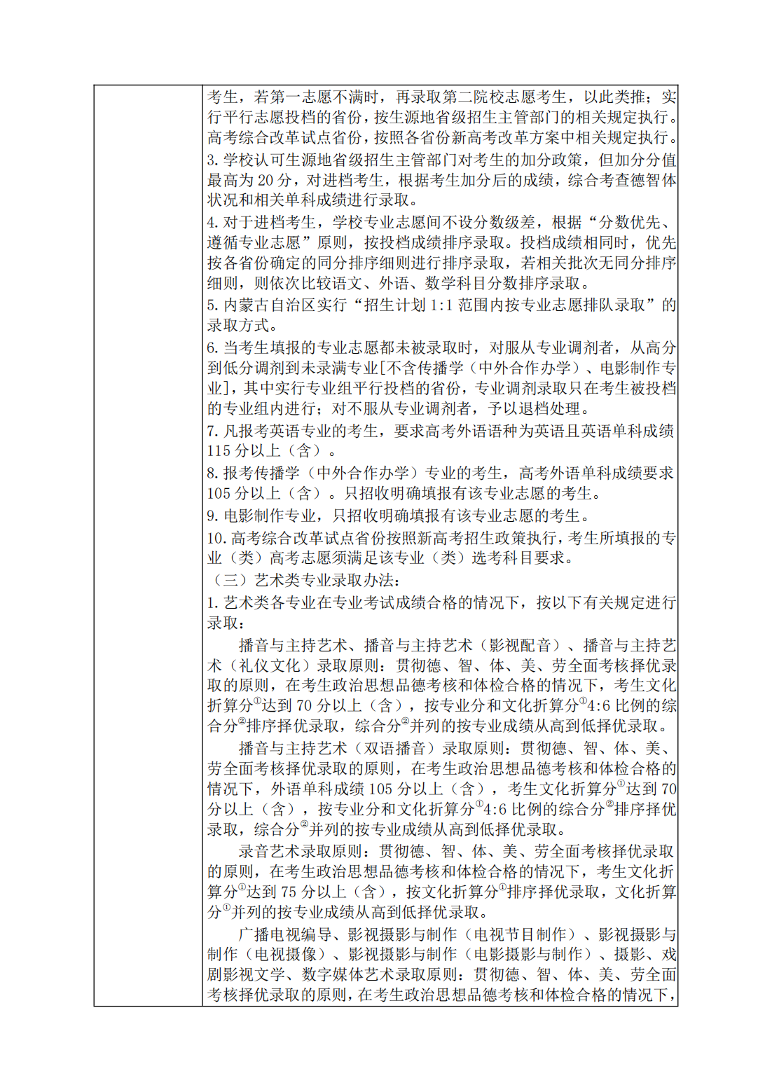 浙江传媒学院 2023 年普通高校招生章程